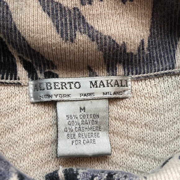 Alberto Makali beige/blue long open cardigan - Picture 3 of 7
